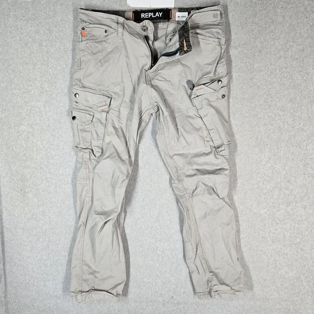 Replay Men Pants W36 Beige Cargo Twill 27